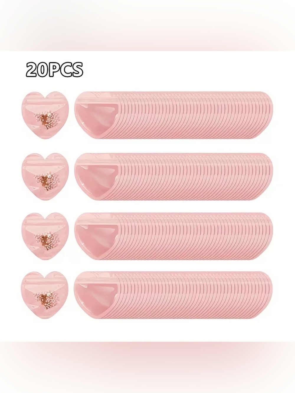 Pink Heart Favor Pouches - 20pcs